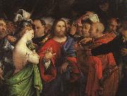 Lorenzo Lotto Christ and the Adulteress oil painting on canvas